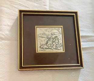 Quadretto vintage lastra argento 925