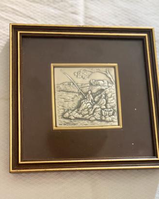 Quadretto vintage lastra argento 925