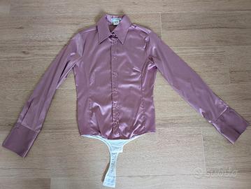 Camicia body rosa antico satin