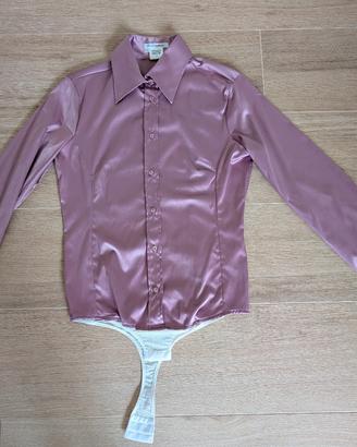Camicia body rosa antico satin