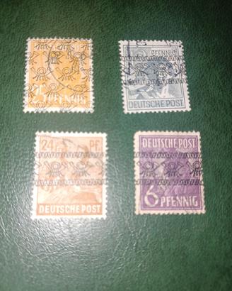 Francobolli occupazione bizona 1949