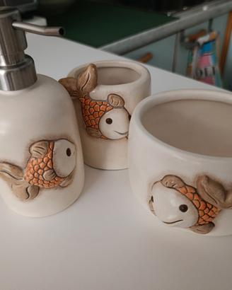 Set Bagno THUN Originale - Linea Pesci (3 Pezzi)