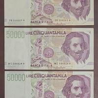 Lire 50000 bernini secondo tipo tutti i decreti