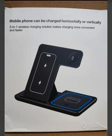 Caricabatterie Wireless 3 in 1 Qi Fast Charge