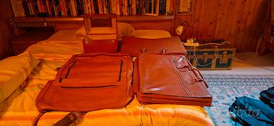 set valigie in pelle 