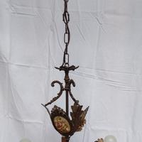 Lampadario metallo e ceramica
