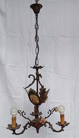 Lampadario metallo e ceramica