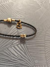 Bracciale Moments in pelle blu con Charm
