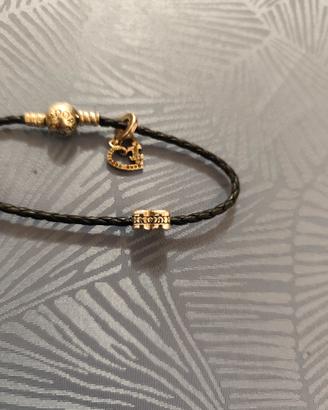 Bracciale Moments in pelle blu con Charm