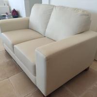 Sofà divano pelle bianco