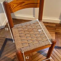 6 Sedie in legno Arclinea, paglia intrecciata