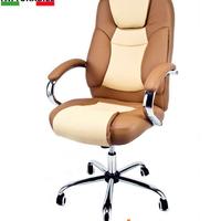 Poltrona Ufficio Presidenziale beige e marrone Mou