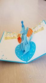 Biglietto pop up Drago