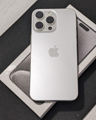 iPhone 15 Pro Max 256gb titanio bianco + 14 cover