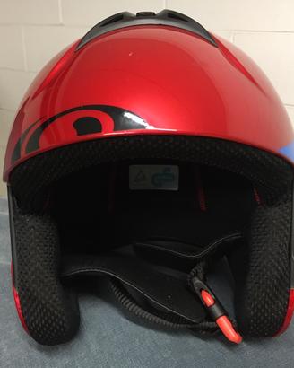 Casco da sci rosso e maschera