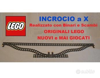 Lego Train - Incrocio a X con Binari e Scambi NUOV
