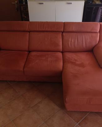 Divano letto matrimoniale angolare in nabuk