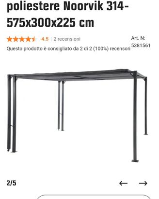 struttura pergola allungabile