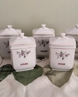 Servizio da Cucina Vintage in Porcellana Decorata