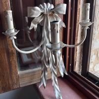 Applique tre luci in ferro bianco