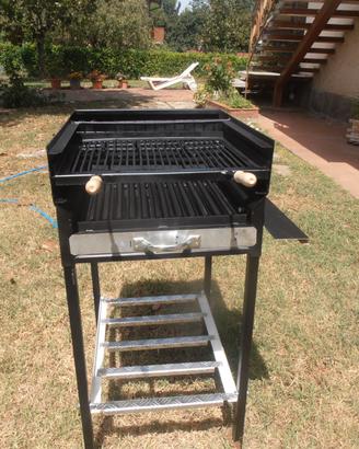 BARBECUE ARTIGIANALE CM 50 CON BRUCIA LEGNA