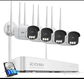Kit videosorveglianza WI-FI Zosi 5mp 4 telecamere
