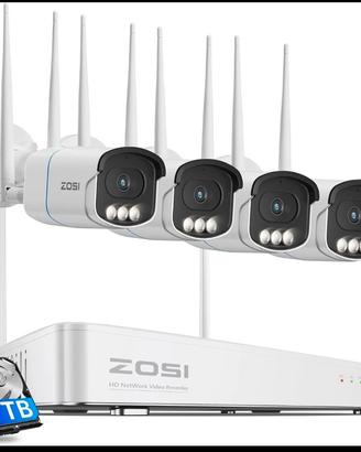 Kit videosorveglianza WI-FI Zosi 5mp 4 telecamere