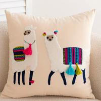 Federa cuscino 45x45 con alpaca in rilievo – nuova