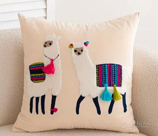 Federa cuscino 45x45 con alpaca in rilievo – nuova