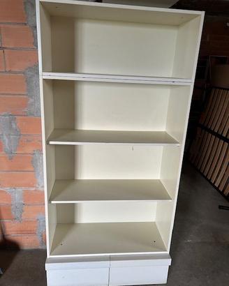 Biblioteca bianca moderna 90x36,5x190 cm, scaffali