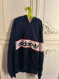 Felpa Giacca Vintage ADIDAS Anni '90 Half-Zip 