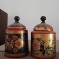 Barattoli legno dipinti