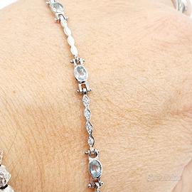 COD.1631B.25 BRACCIALE ORO BIANCO 18K 750 ZIRCONI