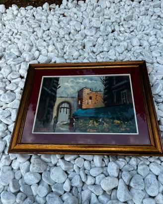 Quadro Olio su Tela A. Pironti, Marina con Veliero