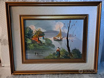 QUADRO PANORAMA CON BARCA