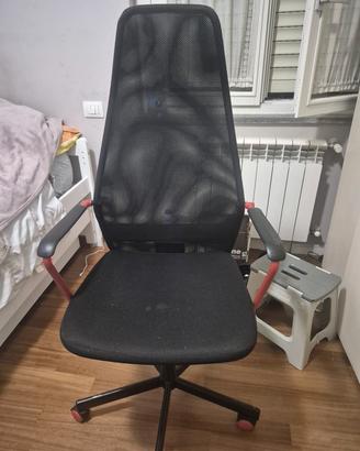 HUVUDSPELARE Sedia da gaming, nero