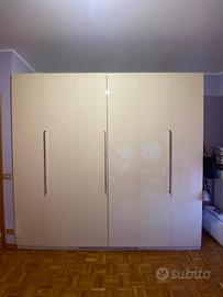 Armadio Moderno 6 Ante Bianco Lucido