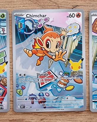 Carte Pokemon set da 3 carte