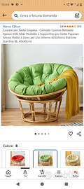 Cuscino per sedia tipo Papasan