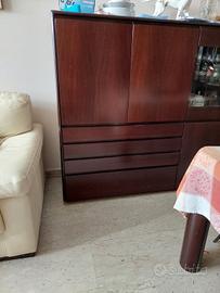 credenza alta anni 80 in legno