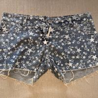 pantalone corto jeans stelle donna