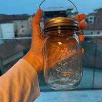 Vasetto con lucine a LED solari interne.
