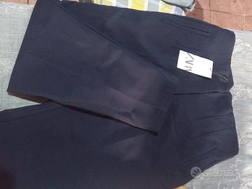 pantalone zara blu nuovo tg 46 