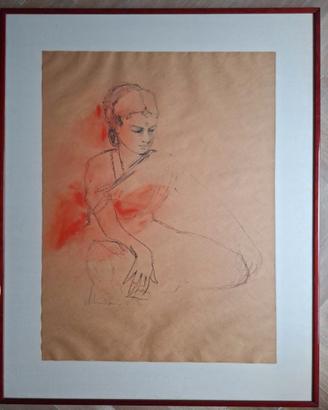 Schizzo vintage di una figura femminile