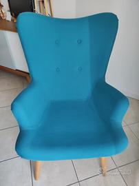 Poltrona da lettura - Blu Petrolio - Nuova