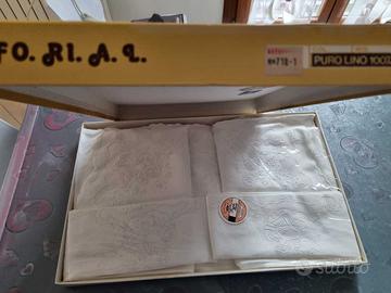 2 set matrimoniali letto 100% puro lino mai usati