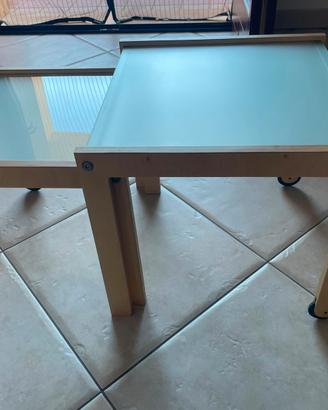 Tavolino in Vetro e Legno per soggiorno 