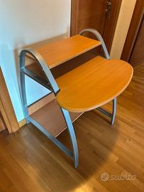 Scrivania in legno/acciaio satinato