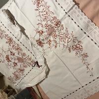 Completo lenzuola matrimoniali ricamate a mano