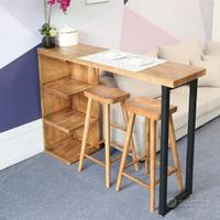 Tavolo bar industrial cocktail  in ferro e legno